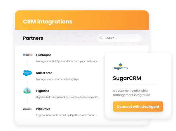 LiveAgent CRM integratsioonid